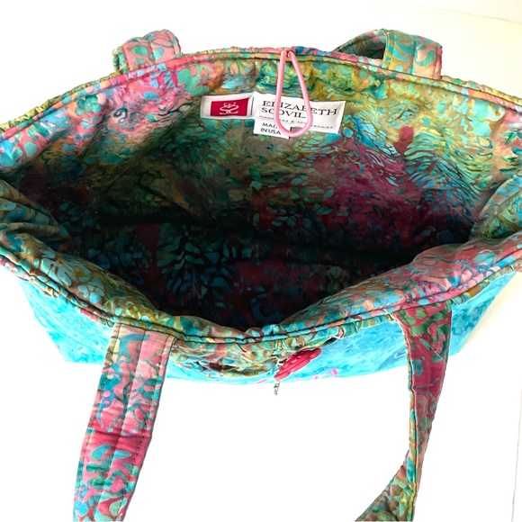 Elizabeth Scovil Handbag Women Multicolor Quilted Tote Lined Purse Shoulder Bag - Picture 9 of 9